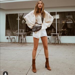 Zara Women’s Booties Suede Tan Size 36